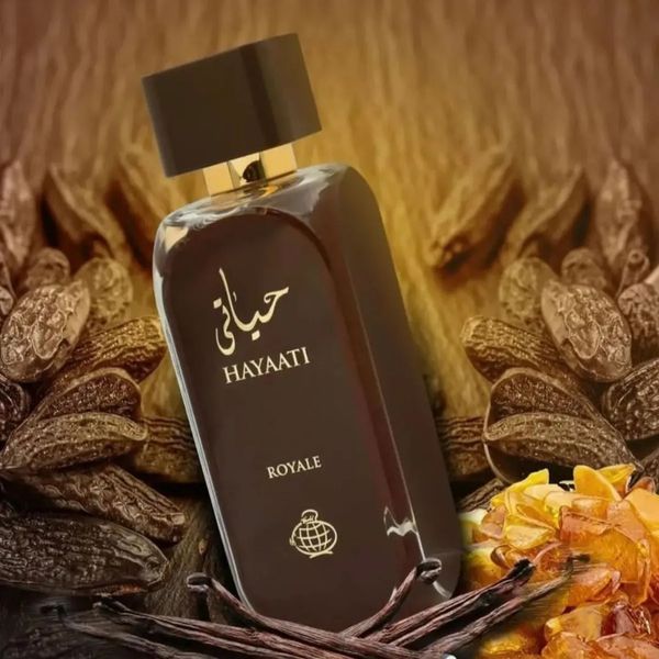 عطر ادکلن جدید زنانه فراگرنس ورد حیاتی رویال (Fragrance World Hayaati Royale) - ماندگاری و پخش بو عالی - تعداد محدود
