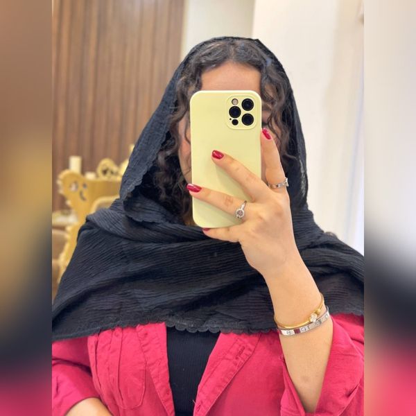 شال مشکی برشکا حاشیه دانتل