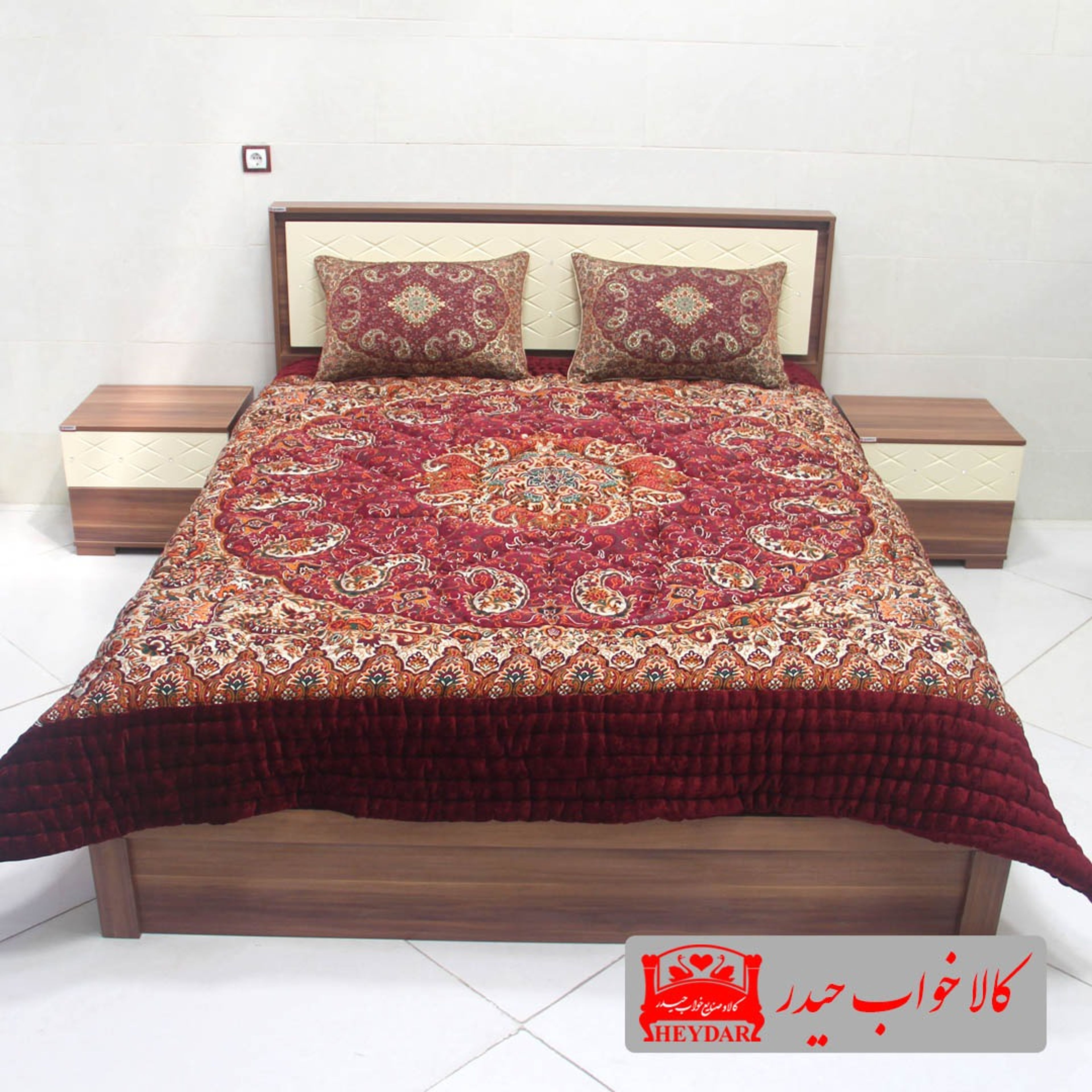 خرید اینترنتی لحاف کرسی کلاسیک روتختی درباری زرشکی