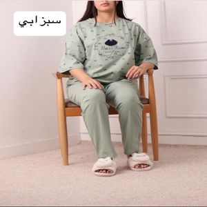 خرید آنلاین ست تیشرت و شلوار زنانه مدل لش پنبه کارن بسیار با کیفیت