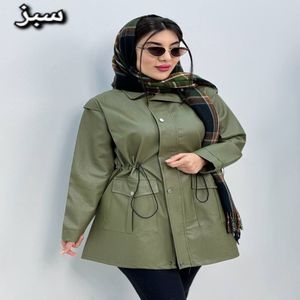 خرید آنلاین مانتو زنانه چرم طرح کارول