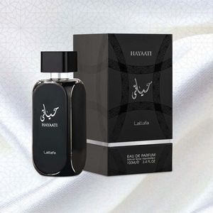 عطر ادکلن باکیفیت مردانه لطافه حیاتی (Lattafa Hayaati) - 100 میل - ماندگاری و پخش بو عالی - خنک و شیرین و کمی تلخ - هارد باکس