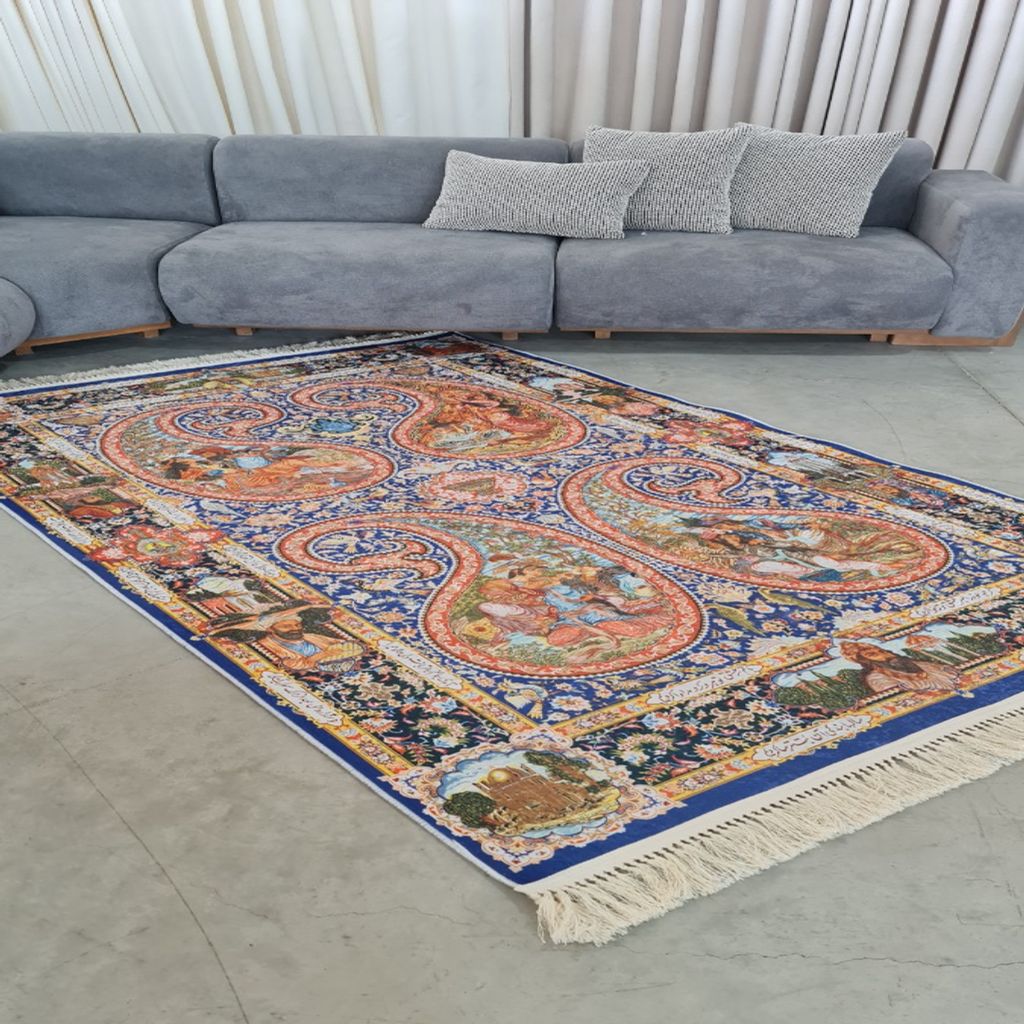 خرید آنلاین فرشینه مخمل هازان  زیره استپدار 100در 150