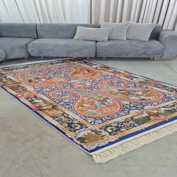 فرشینه مخمل هازان  زیره استپدار 100در 150