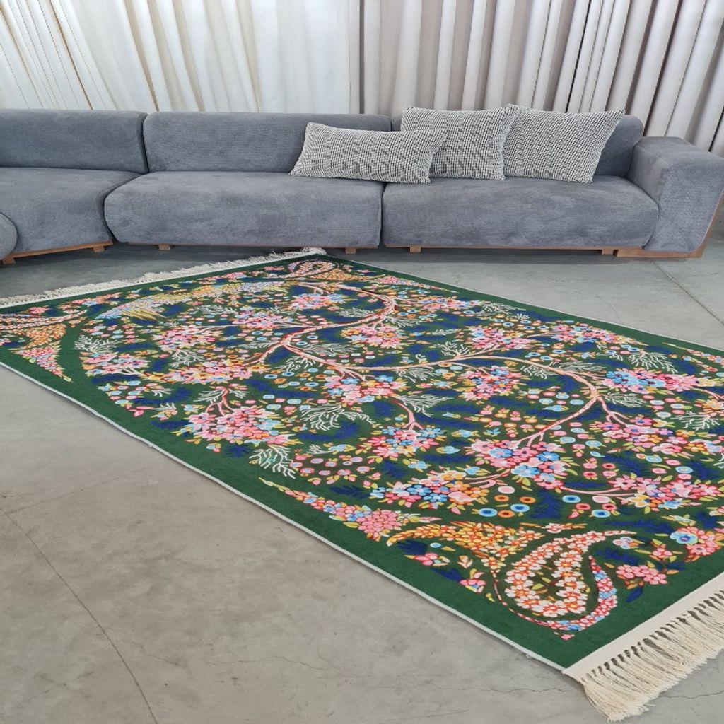 خرید اینترنتی فرشینه مخمل هازان 150در 230 زیره استپدار