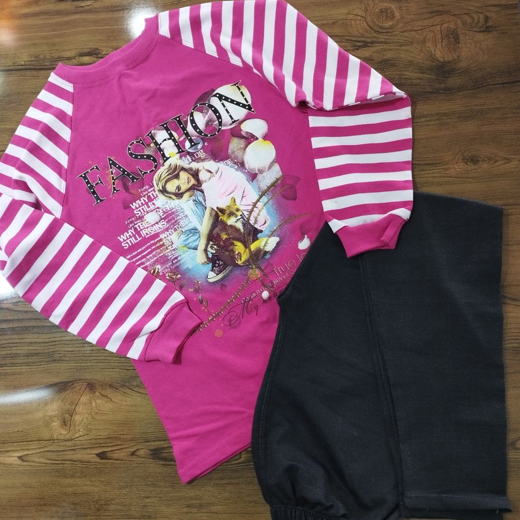 خرید اینترنتی ست بلوز شلوار دخترانه طرح. Fashion