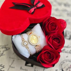 خرید آنلاین باکس هدیه زنانه (ساعت و دستبند)