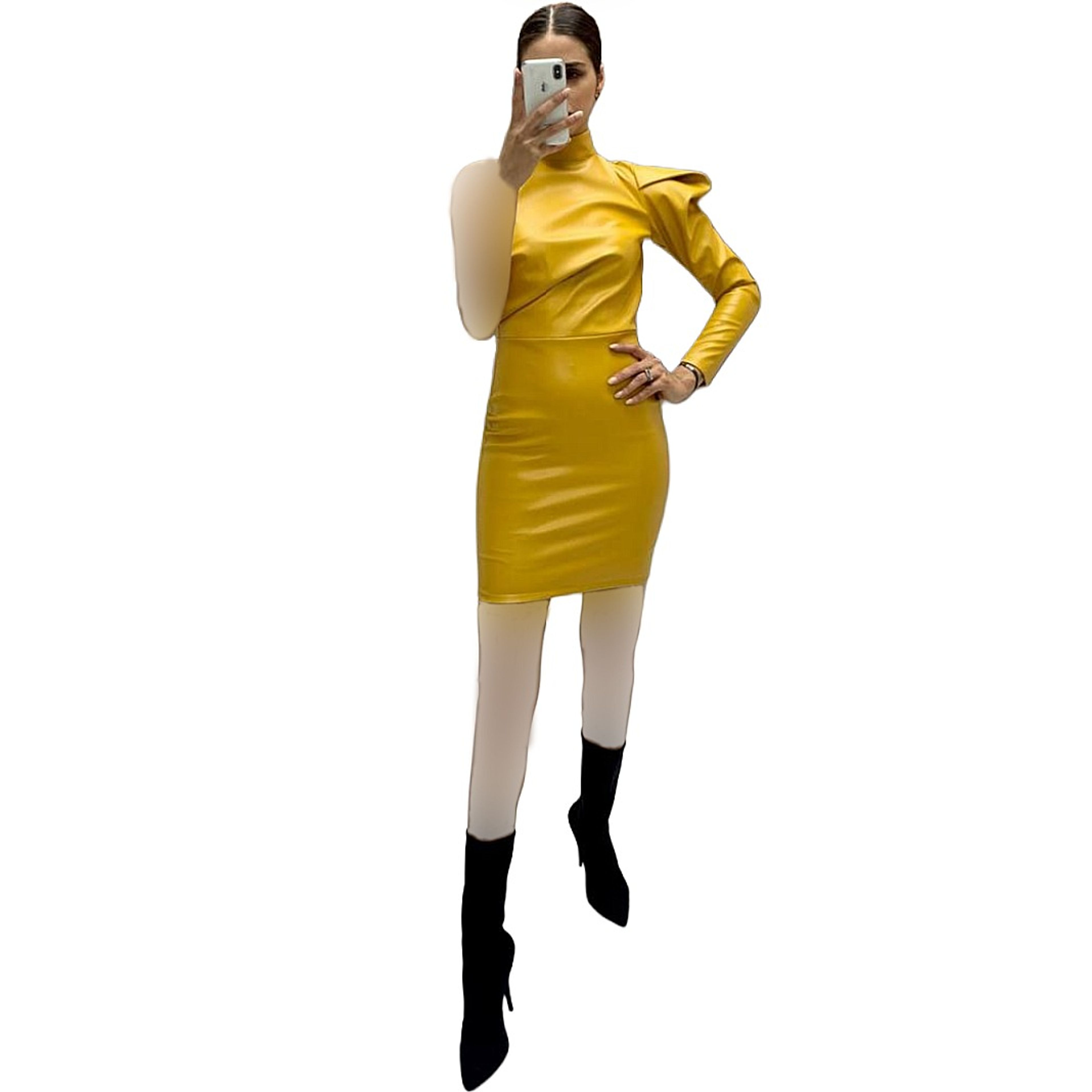 خرید آنلاین پیراهن مینی چرم زنانه