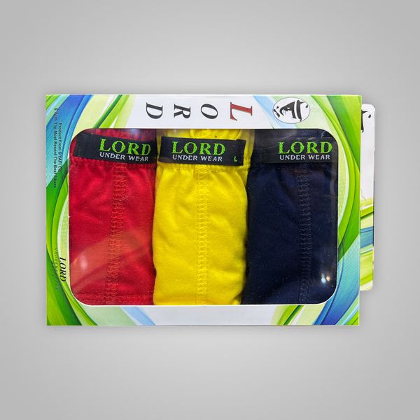 شورت مردانه اسلیپ LORD رنگی بسته 3 عددی کد 8104