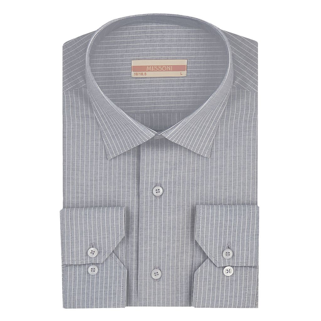 فروش اینترنتی پیراهن کلاسیک راه راه Missoni رنگ طوسی تیره کد 5227