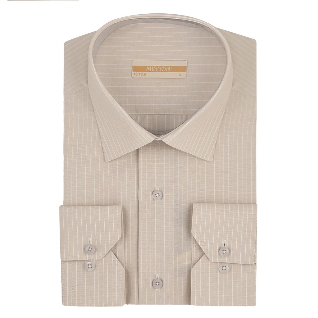 خرید آنلاین پیراهن کلاسیک راه راه Missoni رنگ کرم کد 5229