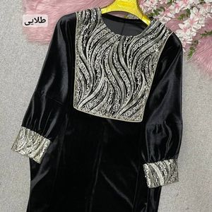 خرید آنلاین کفتان عبایی مخمل کد 5142