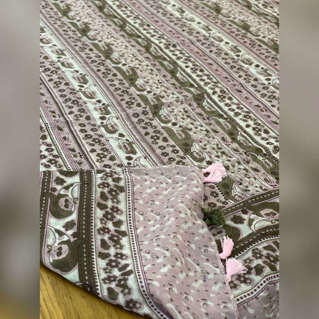 فروش اینترنتی شال نخی پارچه وارداتی سرتاسر منگوله دار