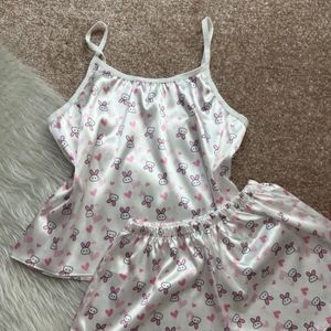 خرید انلاین تاپ و شلوارک ساتن خرگوشی