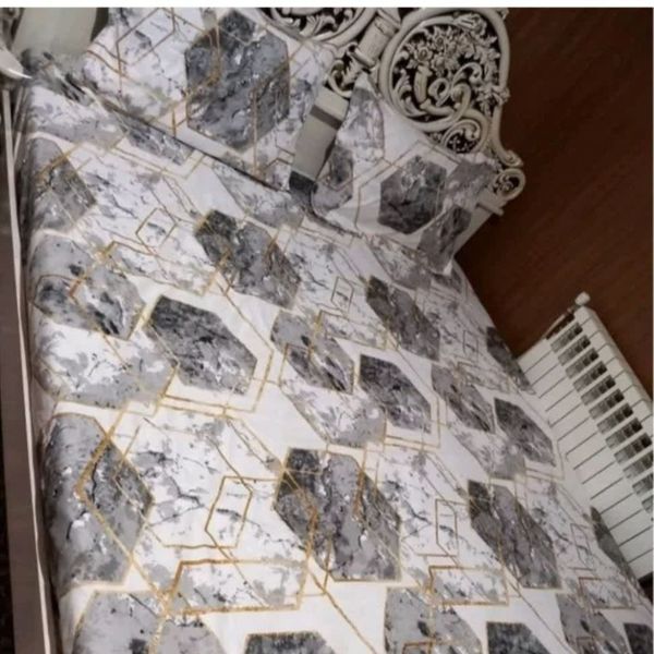 روتختی نیم ست دونفره طرح شش ضلعی سفید