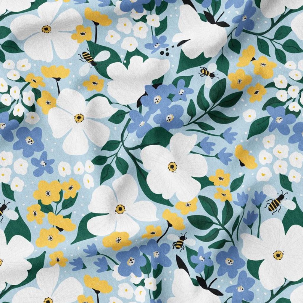 فروش اینترنتی پارچه مخمل پارچه باما طرح گل و برگ کد 5012348