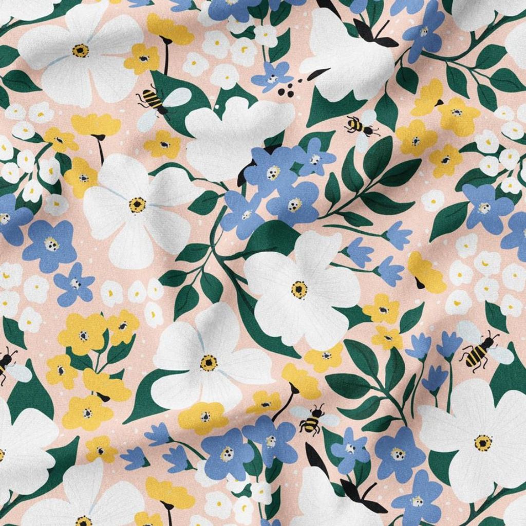 خرید اینترنتی پارچه مخمل پورشه پارچه باما طرح گل و برگ کد 5012349