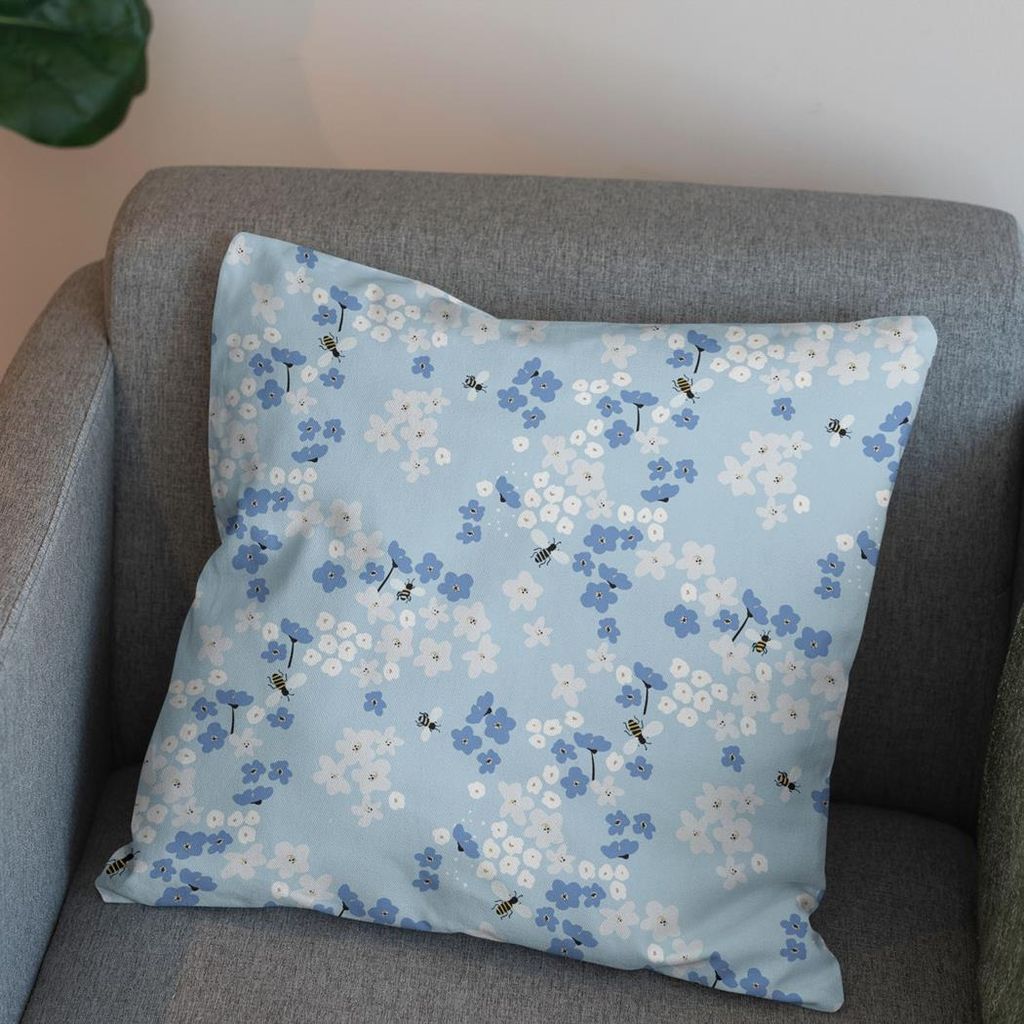 خرید آنلاین پارچه مخمل روبالشی پارچه باما طرح گل و برگ کد 5012350