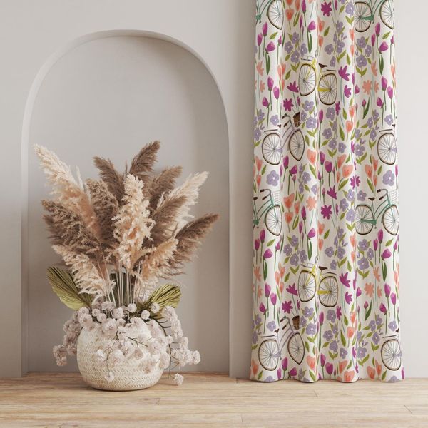 پارچه مخمل روتختی طرح گل و برگ کد 5012351