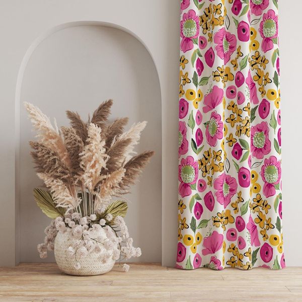 پارچه مخمل طرح گل و برگ کد 5012352