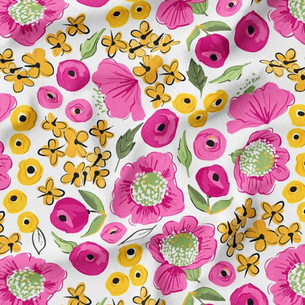 خرید آنلاین پارچه مخمل پارچه باما طرح گل و برگ کد 5012352