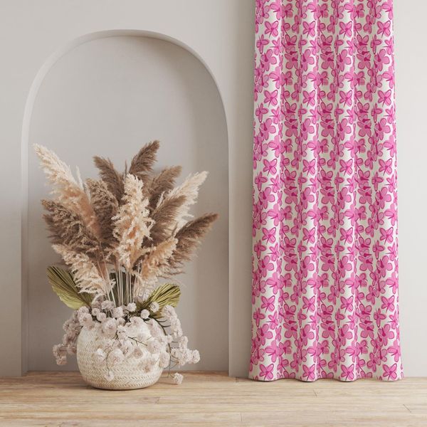 پارچه مخمل پورشه طرح گل و برگ کد 5012357