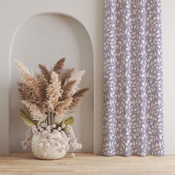 پارچه مخمل پورشه طرح گل و برگ کد 5012373