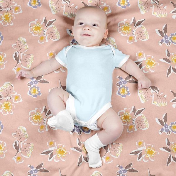 پارچه مخمل روبالشی طرح گل و برگ کد 5012374