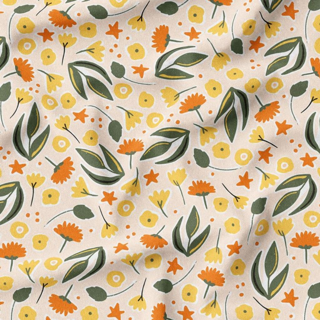 خرید اینترنتی پارچه مخمل پارچه باما طرح گل و برگ کد 5012384