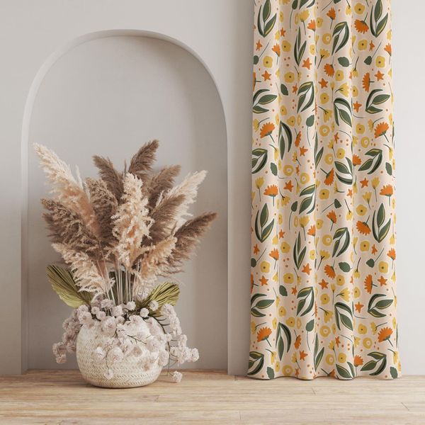 پارچه مخمل طرح گل و برگ کد 5012384