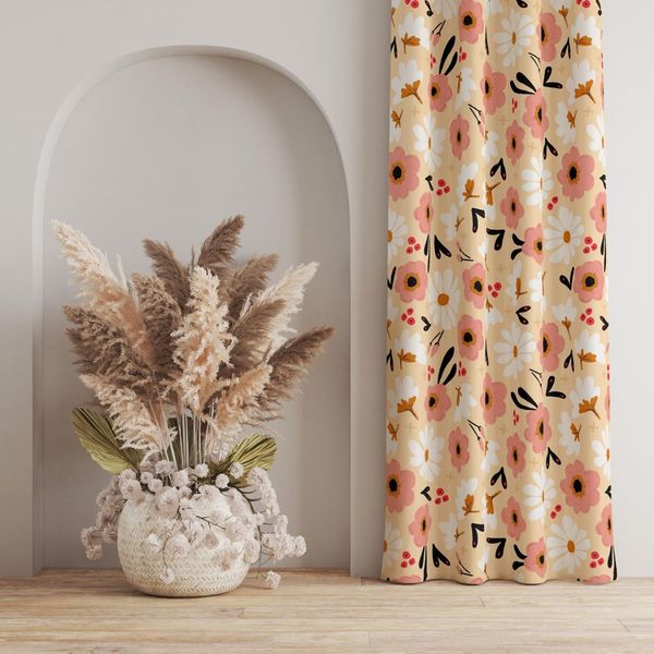 پارچه مخمل پورشه طرح گل و برگ کد 5012385