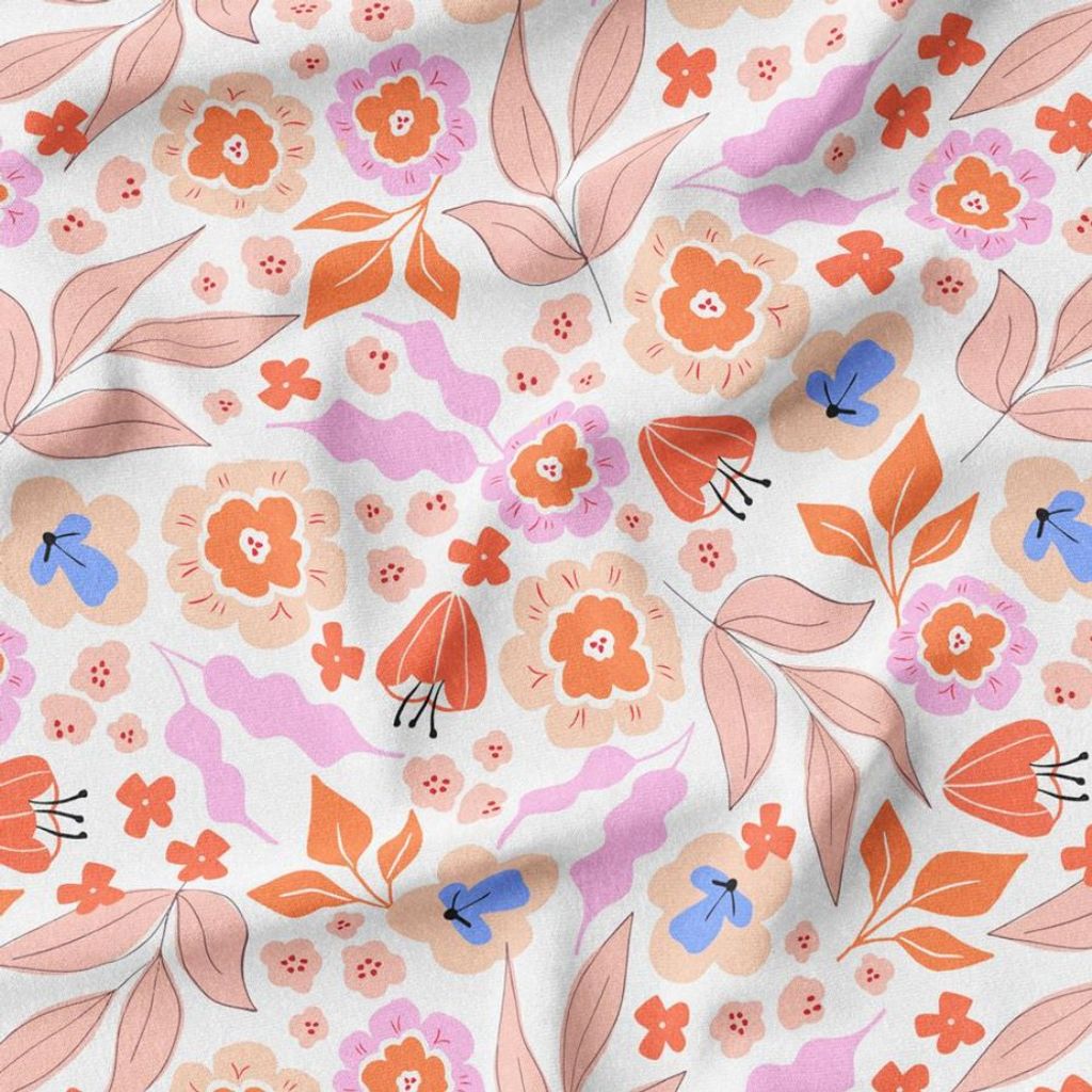 فروش اینترنتی پارچه مخمل پورشه پارچه باما طرح گل و برگ کد 5012389