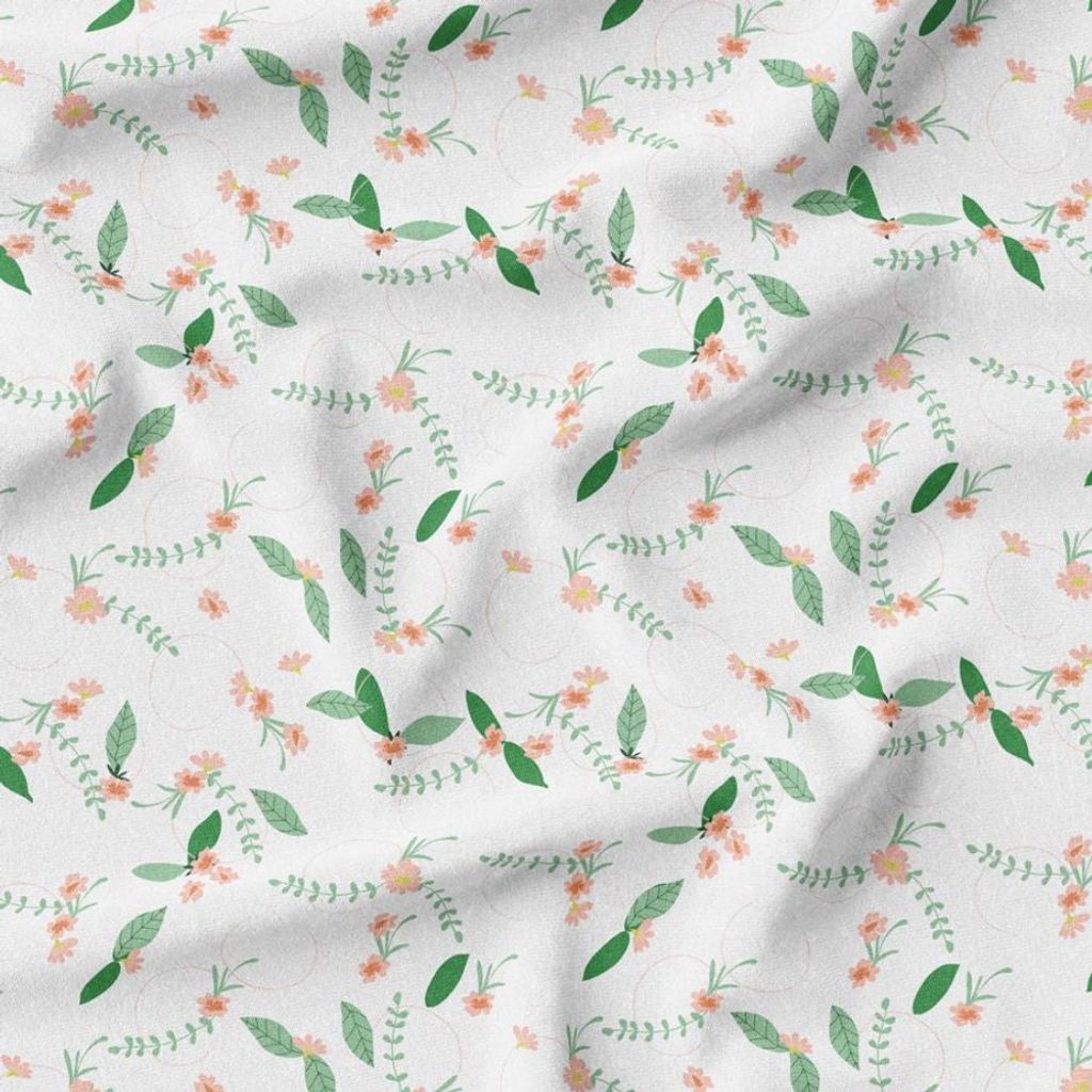 فروش اینترنتی پارچه مخمل روتختی پارچه باما طرح گل و برگ کد 5012411