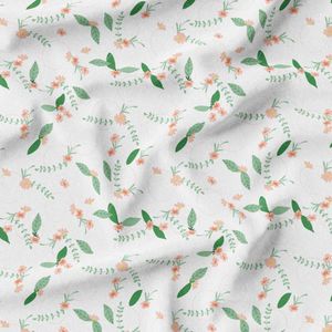 پارچه مخمل روتختی طرح گل و برگ کد 5012411