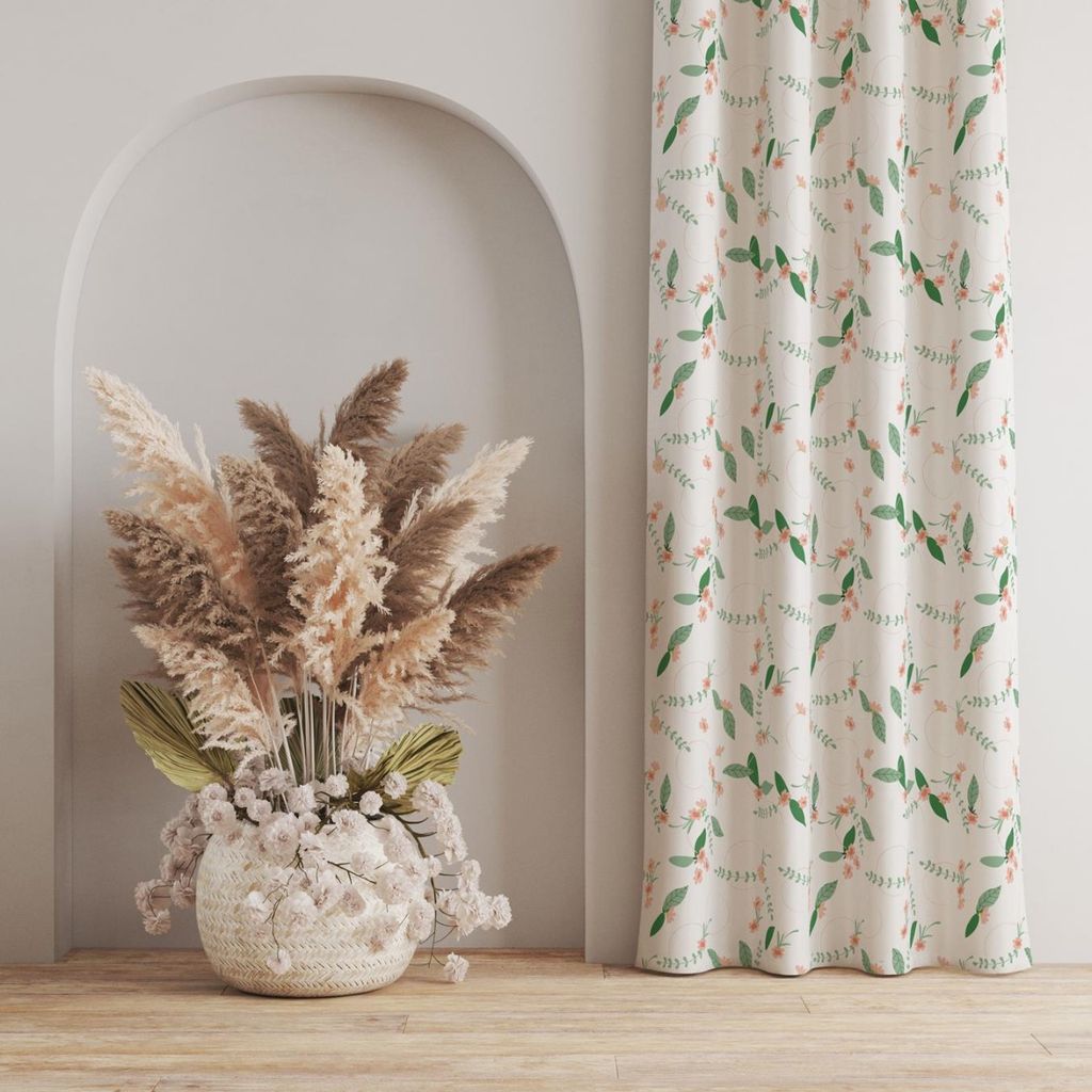 خرید آنلاین پارچه مخمل روتختی پارچه باما طرح گل و برگ کد 5012411