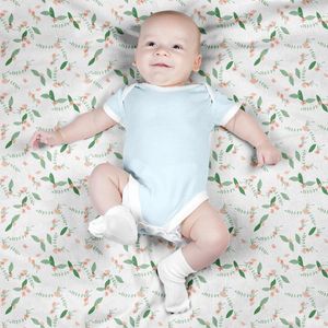 فروش اینترنتی پارچه مخمل روتختی پارچه باما طرح گل و برگ کد 5012411