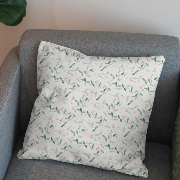 پارچه مخمل روتختی طرح گل و برگ کد 5012411