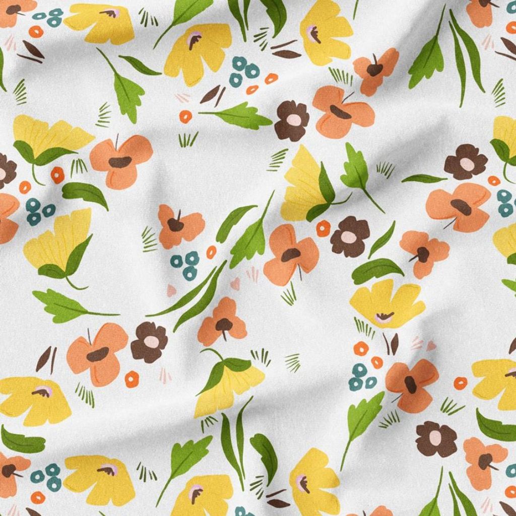 خرید آنلاین پارچه مخمل پورشه پارچه باما طرح گل و برگ کد 5012429