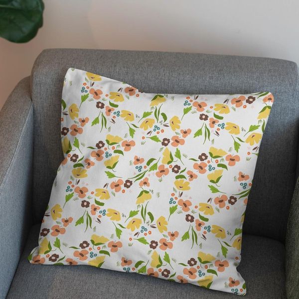 پارچه مخمل پورشه طرح گل و برگ کد 5012429