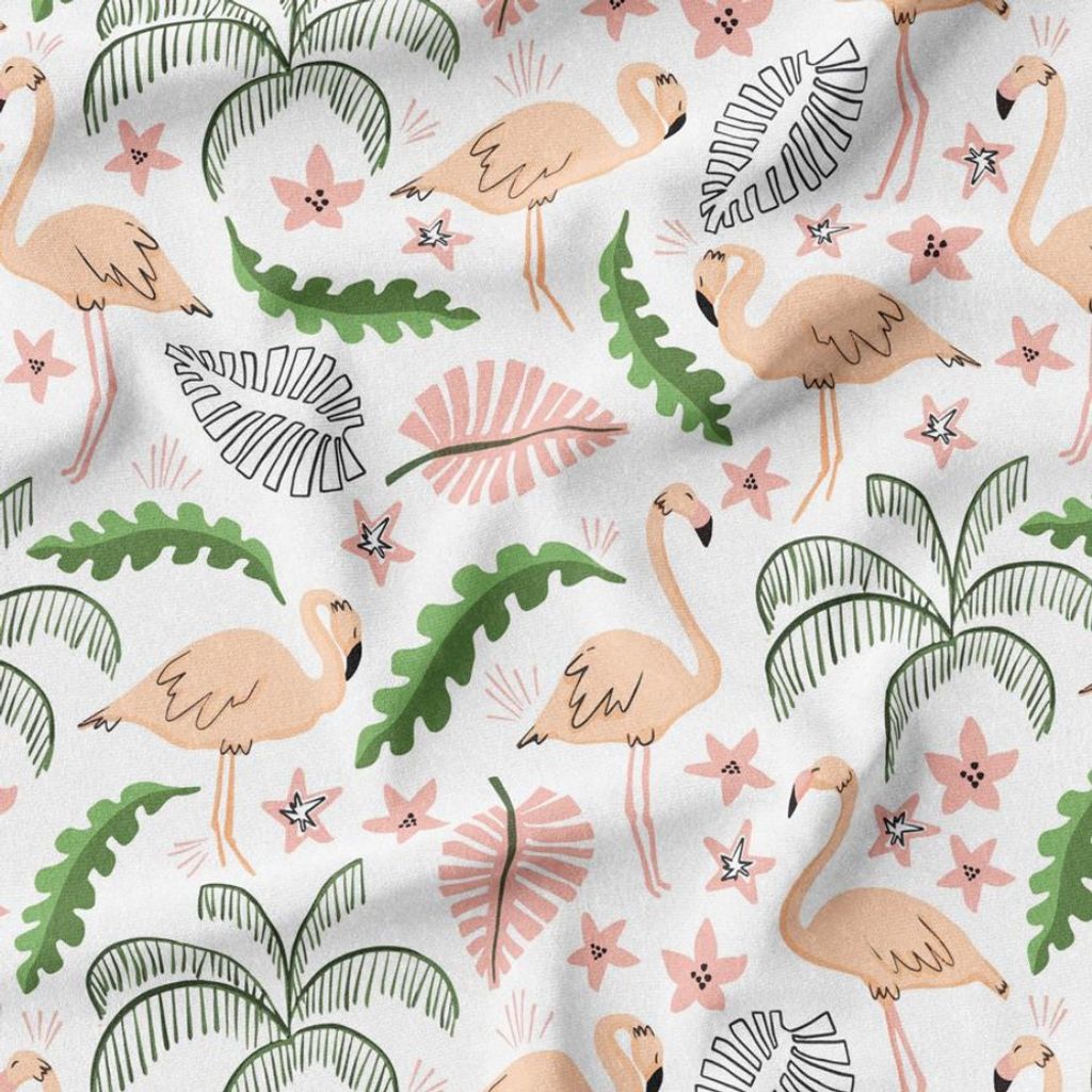 فروش اینترنتی پارچه مخمل روبالشی پارچه باما طرح گل و برگ کد 5012466