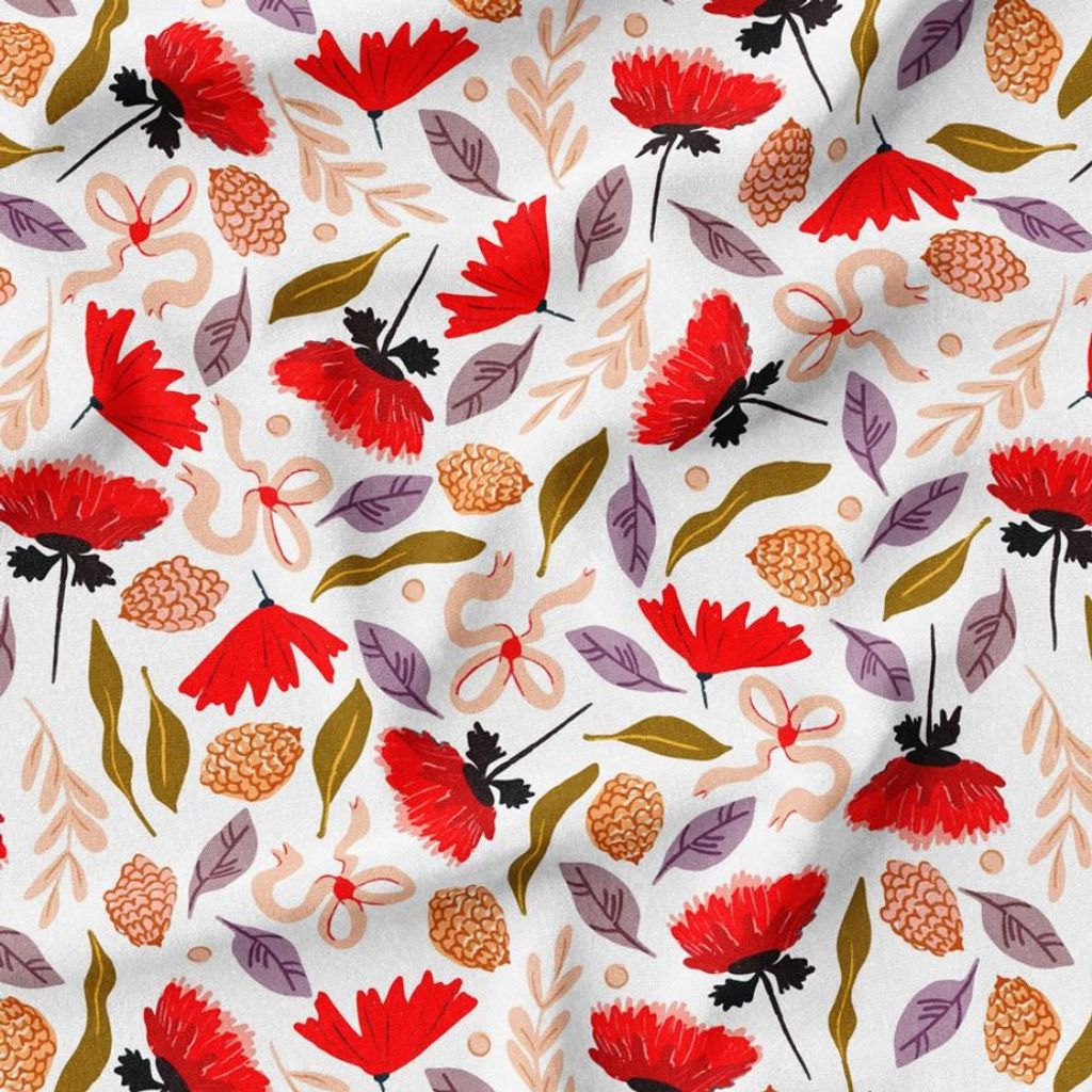 خرید آنلاین پارچه مخمل پورشه پارچه باما طرح گل و برگ کد 5012477