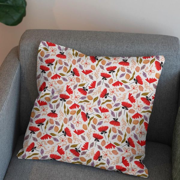 پارچه مخمل پورشه طرح گل و برگ کد 5012477