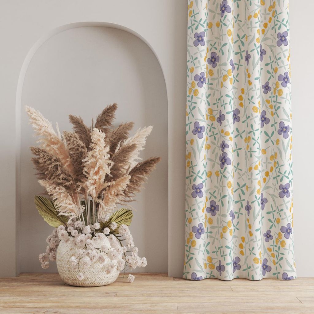 خرید آنلاین پارچه مخمل روبالشی پارچه باما طرح گل و برگ کد 5012482