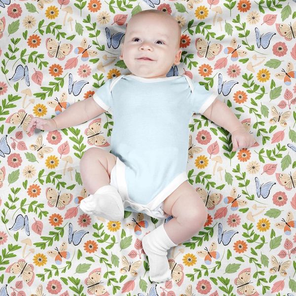 پارچه مخمل روتختی طرح گل و برگ کد 5012487