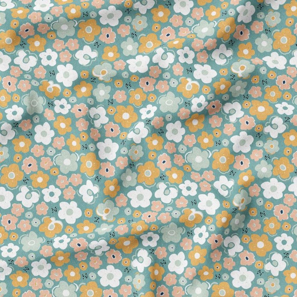 فروش اینترنتی پارچه مخمل روتختی پارچه باما طرح گل و برگ کد 5012491