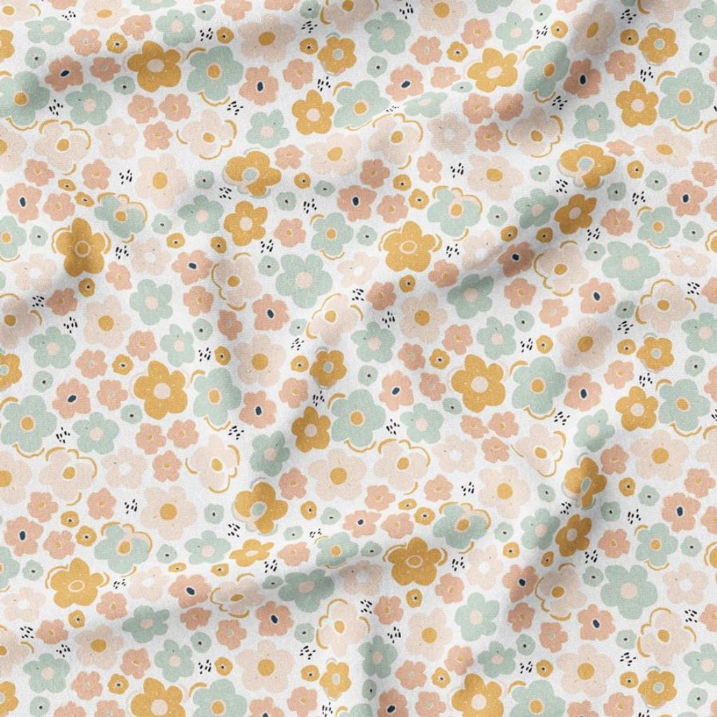 خرید آنلاین پارچه مخمل پارچه باما طرح گل و برگ کد 5012492