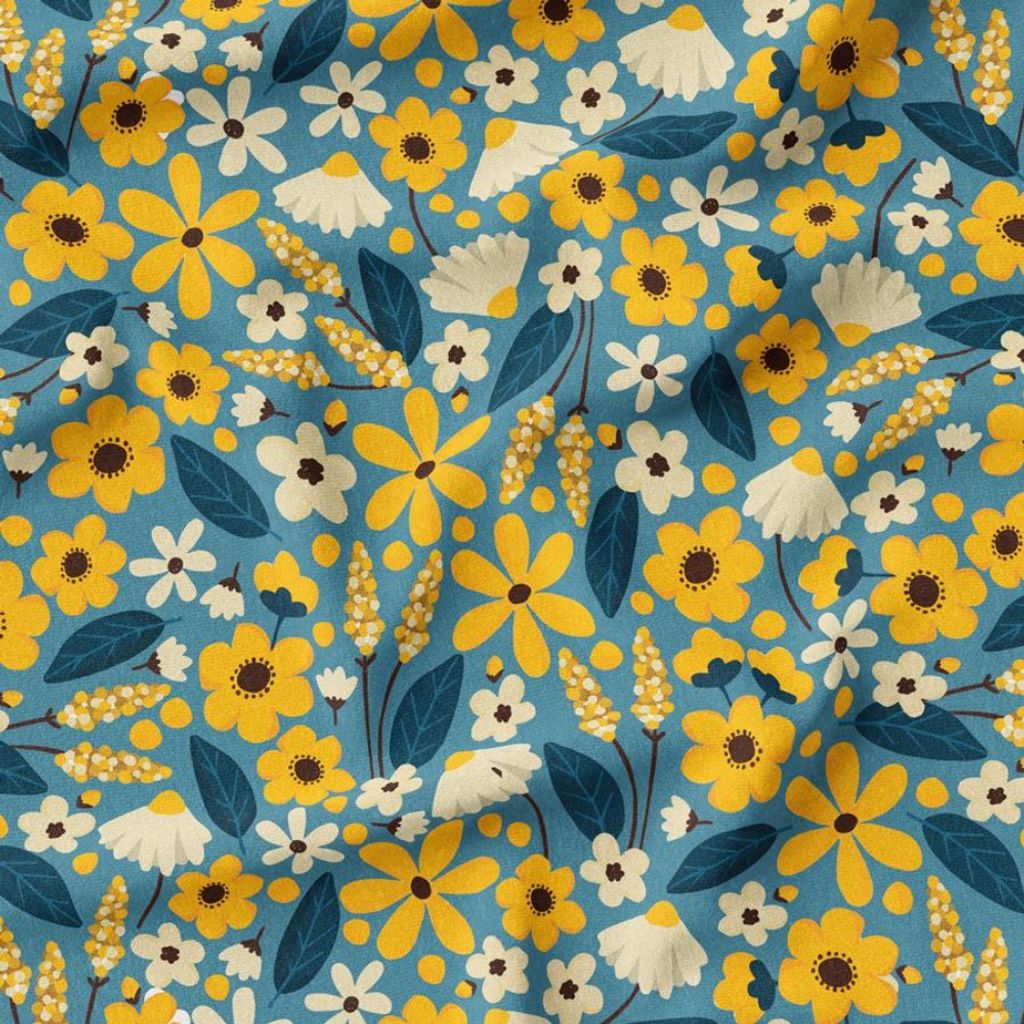 خرید آنلاین پارچه مخمل پورشه پارچه باما طرح گل و برگ کد 5012493