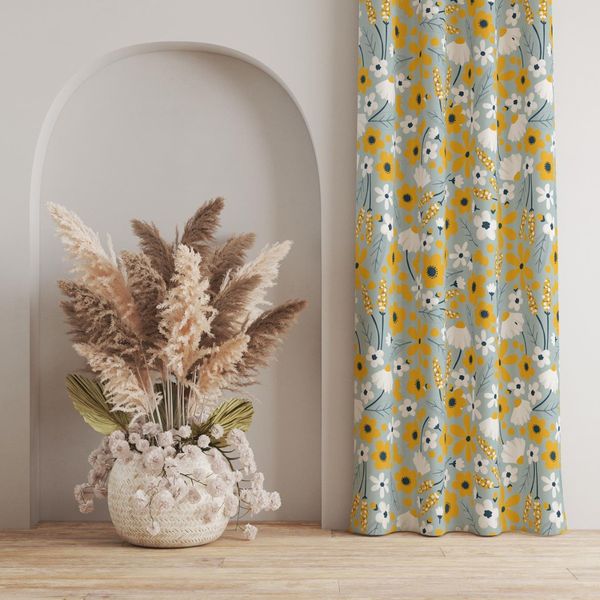 پارچه مخمل روبالشی طرح گل و برگ کد 5012494