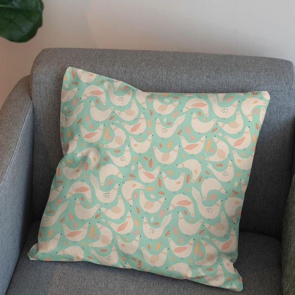 پارچه مخمل روبالشی طرح گل و برگ کد 5012498