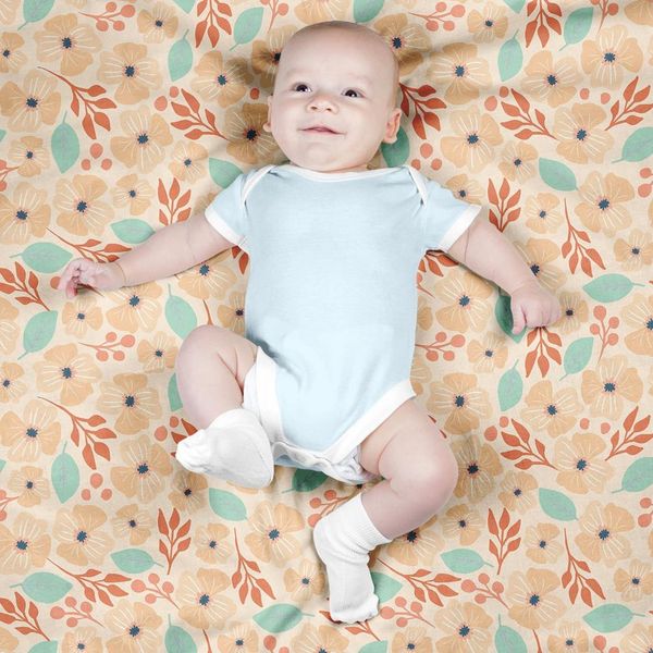 پارچه مخمل طرح گل و برگ کد 5012500